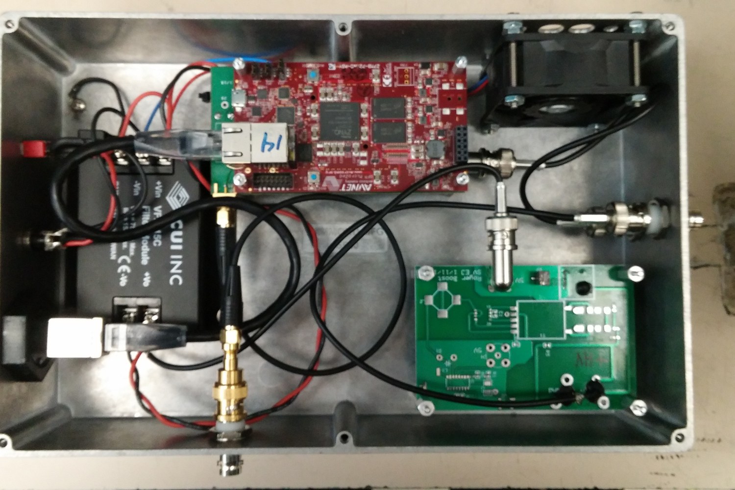 SINGR readout electronics in an open enclosure