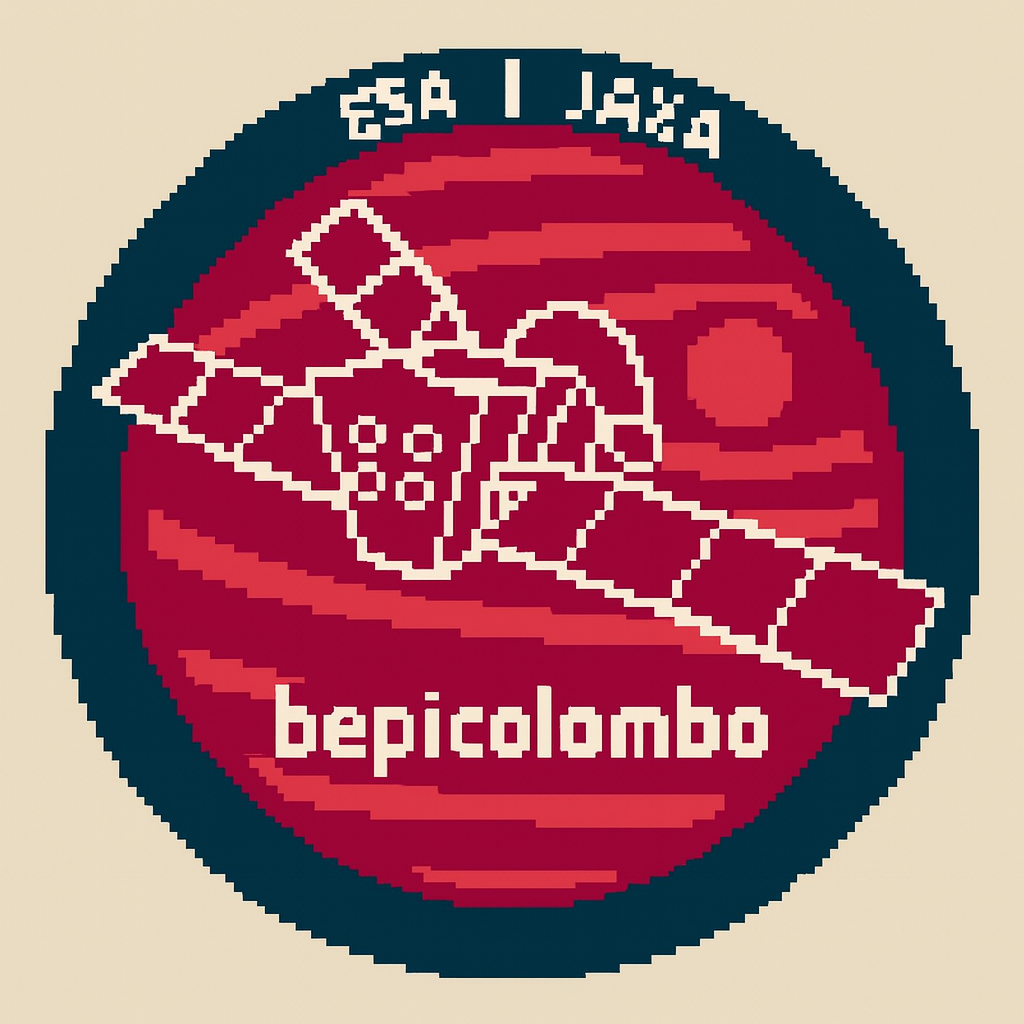 BepiColombo mission patch pixel art
